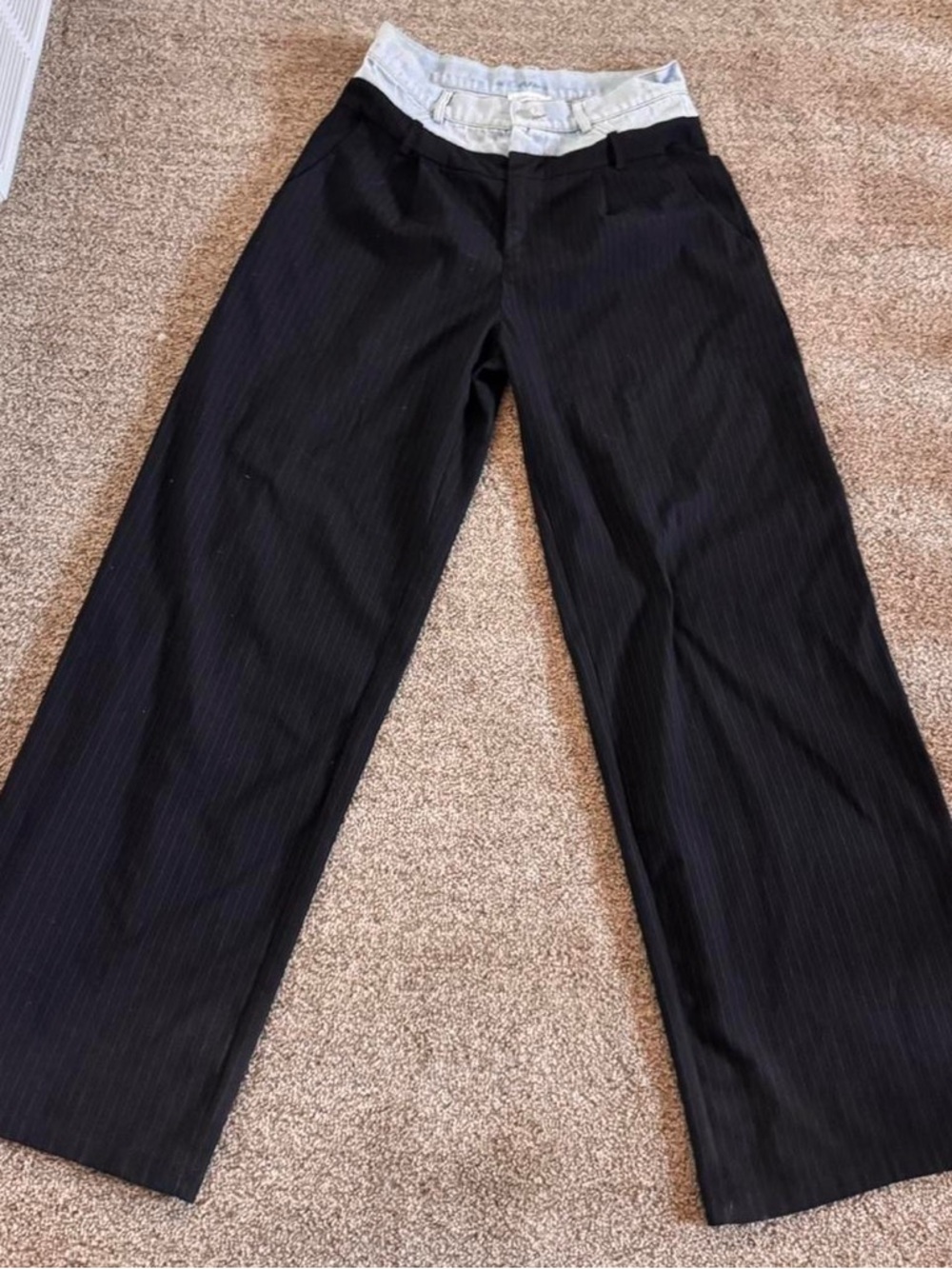 Mimosa Layered Denim / Pinstripe Dress Pants - Picture 3 of 7